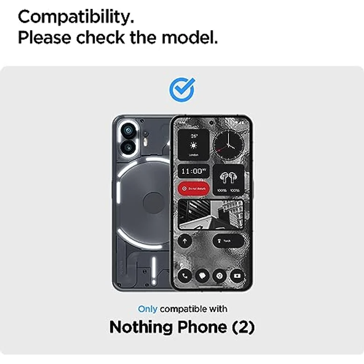 Spigen AlignMaster Schutzfolie kompatibel mit Nothing Phone (2), 2 Stück, Kratzfest, 9H Härte Folie – Bild 2