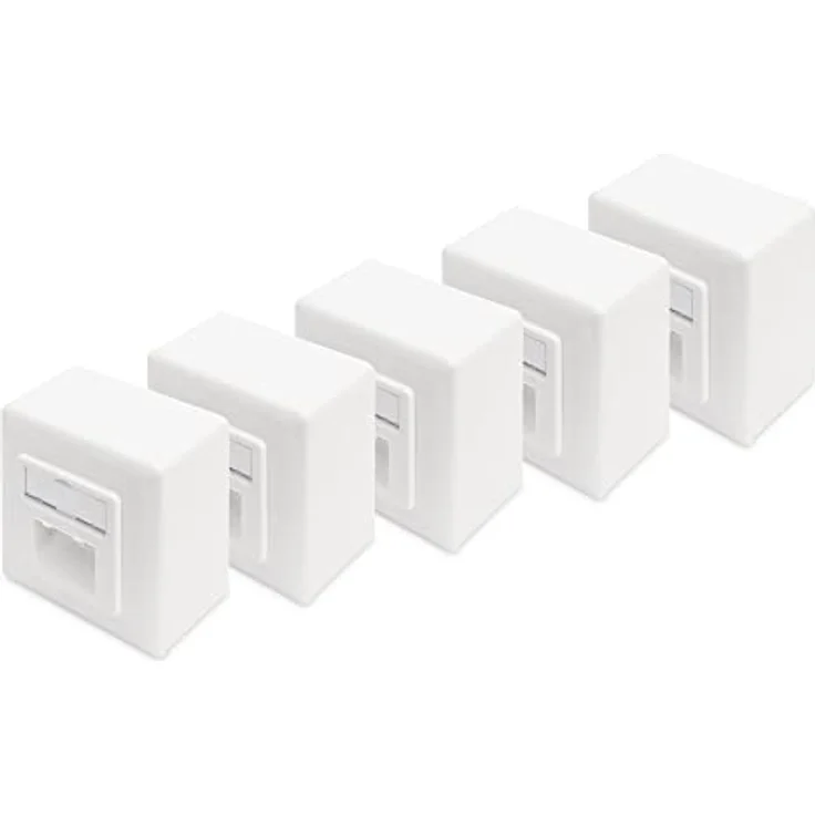 Digitus DN-9006/B5-N Netzwerkdose Aufputz CAT 6, 2 Port RJ45, geschirmt, reinweiß, Set 5 St. – Bild 2