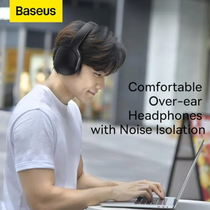 Baseus Encok headphone D02 Pro Black (NC, 40 h, Kabellos), Schwarz – Bild 3