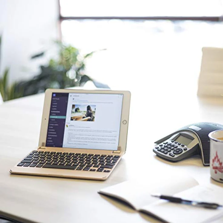 BRYDGE 9.7, Hochwertige Bluetooth Tastatur aus Aluminium, deutsches Layout QWERTZ, fürs iPad 2018 und 2017 (6. & 5. Generation), iPad Pro 9.7, iPad Air 1 & Air 2, silber – Bild 8