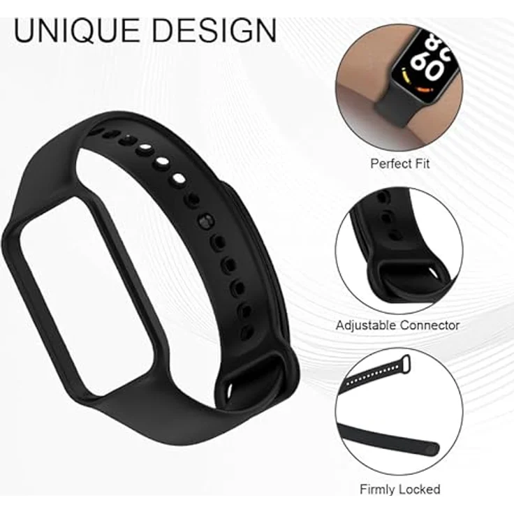 INF Silikonarmband für Xiaomi Smart Band 8 Active und Redmi Band 2, strapazierfähig und weich, Werkzeugloser Wechsel, 12 cm Länge – Bild 2