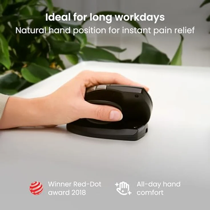 Contour Unimouse Left Wireless, Ergonomische kabellose Maus mit 6 programmierbaren Tasten, Schwarz – Bild 9