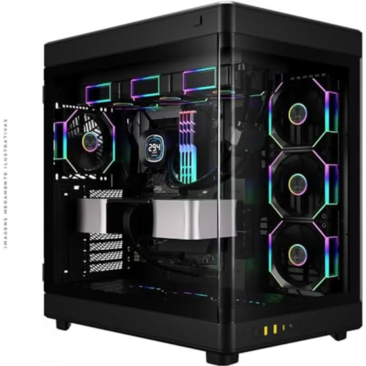 Gamdias NESO P1 PRO GAMING Fulltower Gehäuse, E-ATX, Schwarz mit optimierter Kühlung und RGB-Beleuchtung