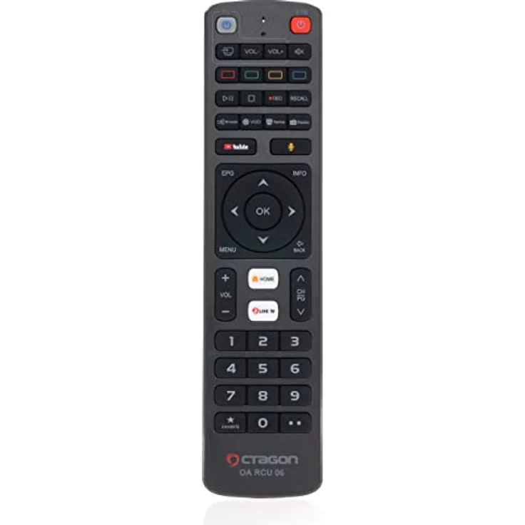 Octagon OA RCU 06 Original Fernbedienung für Spirit 4K Android TV & Spirit PRO 4K Android TV - 2in1 Funktion ohne Anlernen für Ihren Receiver & lernbar für Ihren Fernseher, Remote Control - Ergonomisches Design, sofort einsatzbereit – Bild 2