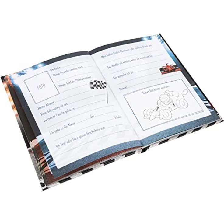 goldbuch 43 089 Racing Champion Freundebuch, Poesiealbum mit Rennwagen-Motiv, 84 illustrierte Seiten, mehrfarbig, Maße 15 x 21 x 1,5 cm – Bild 3
