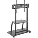 Manhattan Multimedia TV-Ständer auf Rollen mit extrem hoher Traglast (100", 150 kg), TV Ständer, Schwarz