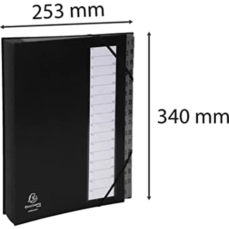 Generic Exacompta 56032E Pultordner, Aktenordner mit fester Balacron-Hülle, Gummiband und 31 Fächern, schwarz – Bild 4