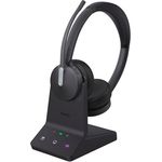 Yealink WH64 Dual UC Headset inkl. Basisstation - Hybrides Stereo Headset mit DECT und Bluetooth, Geräuschunterdrückung, Bis zu 32 Stunden Gesprächslaufzeit