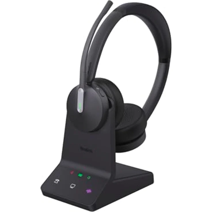 Yealink WH64 Dual UC Headset inkl. Basisstation - Hybrides Stereo Headset mit DECT und Bluetooth, Geräuschunterdrückung, Bis zu 32 Stunden Gesprächslaufzeit – Bild 1