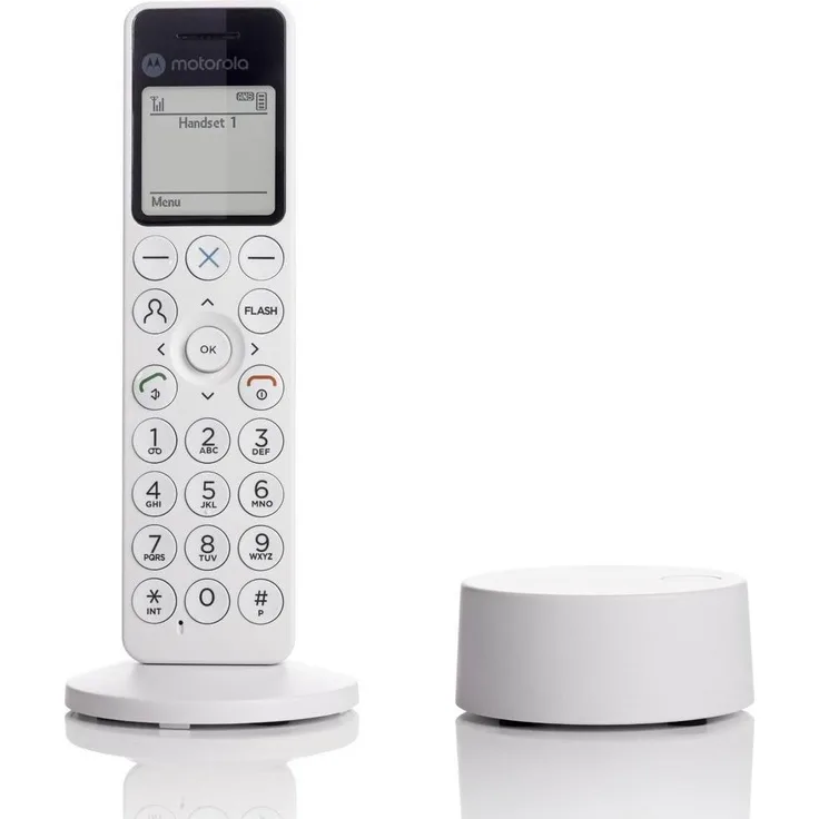 Motorola Dot411 schnurloses Digitaltelefon mit Anrufbeantworter, 4,06-cm-Display, 100 Min. Aufnahme, 200 Kontakte, bis 20 Std. Gesprächszeit