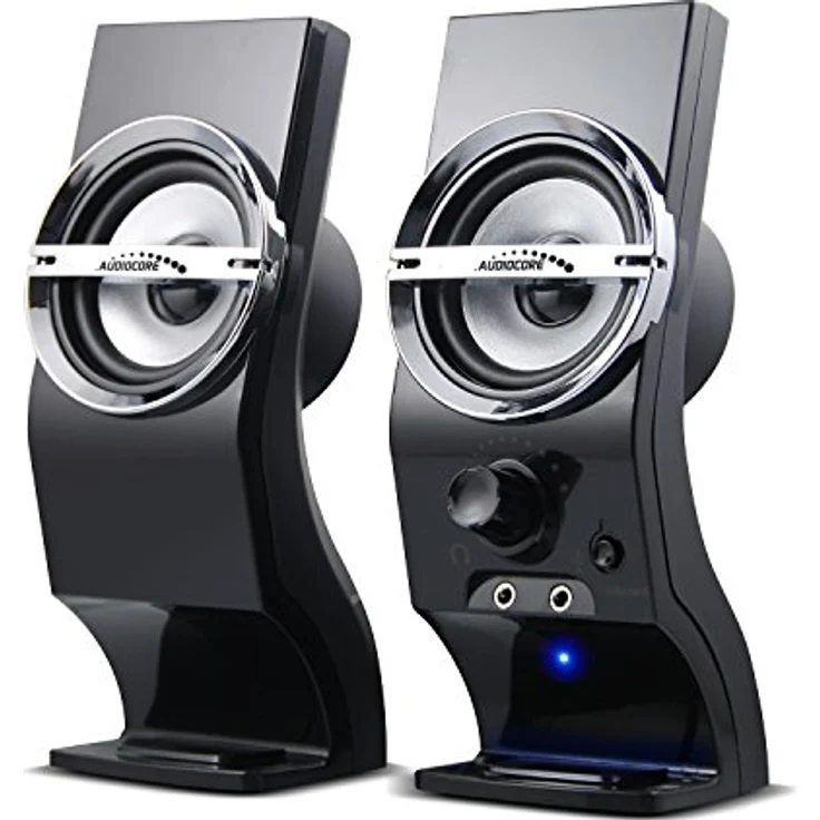 Audiocore AC805 Stereo-Lautsprecher 2.0 PC 6W RMS PC-Lautsprecher Boxen Notebook Kompakt Kopfhörereingang AUX – Bild 2