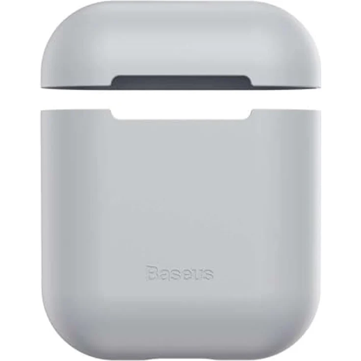 Baseus Ultra Thin Silica für AirPods 1 & 2 kompatible Kopfhörer Schutzhülle Grau - Weiß mit Ultra Slim Silica Gel Beschichtung Stoßfest Staubdicht Weiche und Flexible Ohrstöpsel – Bild 2