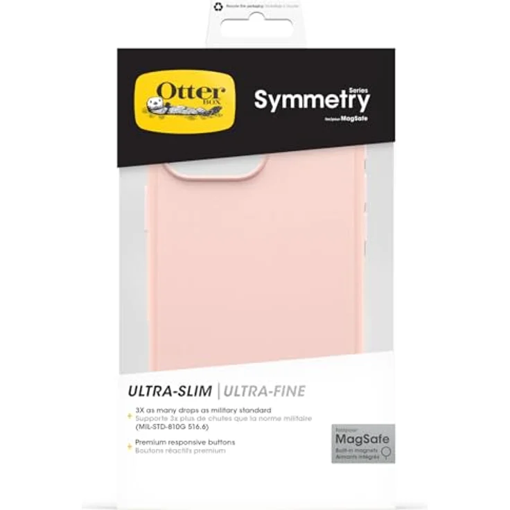 OtterBox Symmetry Series MagSafe Hülle für iPhone 16 Pro Max, stoßfest, sturzsicher, 3X mehr Stürze als nach Militärstandard, Rose – Bild 5