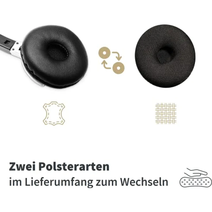 NALIA Headset, geeignet für FRITZ!Fon, Snom M-Serie, Yealink-DECT, Smartphones, Notebooks mit 3,5mm Klinke, monoaural, schwarz – Bild 5