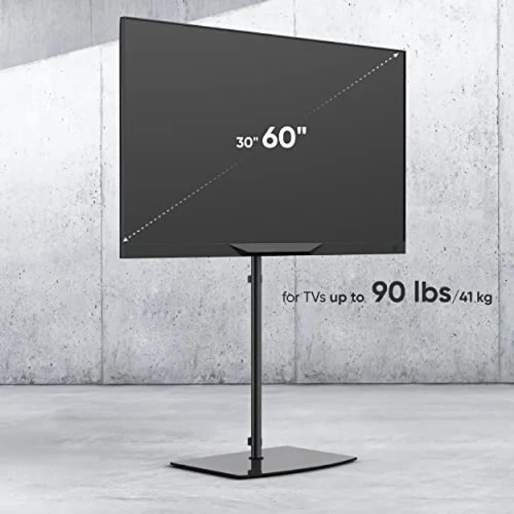 ONKRON TV Ständer höhenverstellbar - TV Bodenständer schwenkbar Schwarz für 30-60 LED Zoll bis zu 41kg Max VESA Standfuss 400x400 / TV Standfuß Fernseher – Bild 3