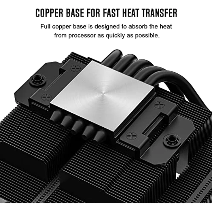ID-COOLING IS-55 BLACK, Low Profile CPU-Kühler mit 5 Heatpipes, 120 mm PWM-Lüfter, kompatibel mit Intel LGA1700/115X/1200 und AMD AM4/AM5, schwarz – Bild 2