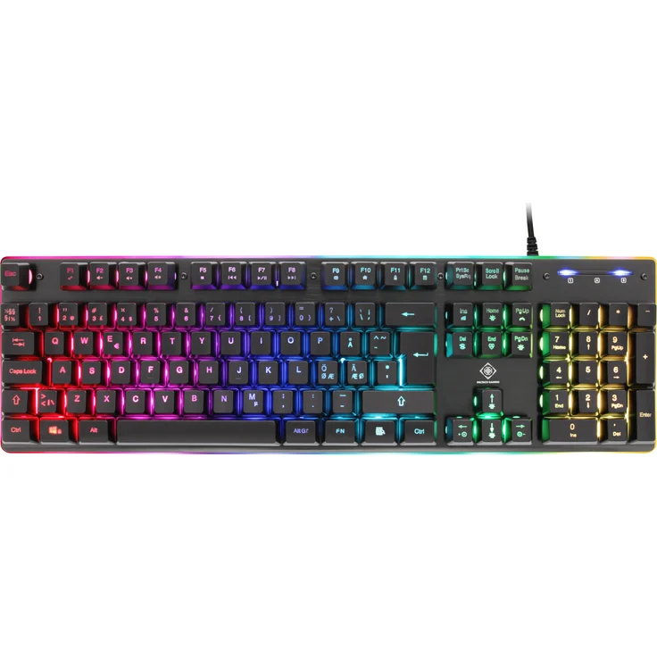 Deltaco Gaming GAM-021-RGB, Kabelgebundene USB-Tastatur mit Membran Key Switch, QWERTY, RGB-LED, Schwarz