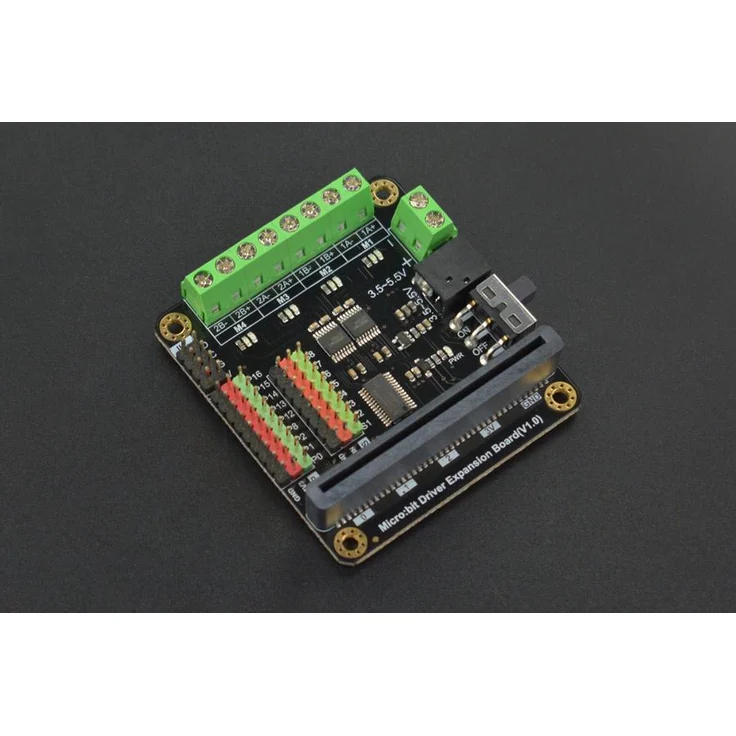 DFRobot micro:Driver - Treibererweiterungsplatine für micro:bit mit 9 GPIO-Schnittstellen, 4-Wege-Motorantrieben und 8 Servo-Anschlüssen