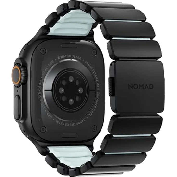 Nomad Stratos Band - 49mm | Black Titanium | Icy Blue Glow FKM | Intelligentes tragbares Accessoire – Bild 4