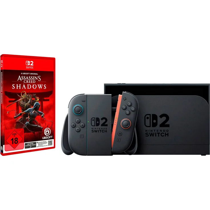 Nintendo Switch 2 Switch 2, Hybridkonsole mit 7,9" 1080p LCD, 256 GB Speicher und Assassin's Creed Shadows