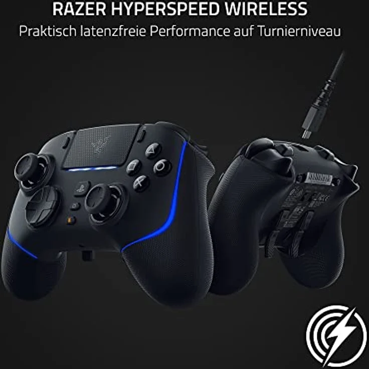 Razer Wolverine V2 Pro - Kabelloser Pro-Gaming-Controller für PS5 und PC (HyperSpeed Wireless, Mecha-Tactile-Aktionstasten, 8-Wege-Microswitch-Steuerkreuz, HyperTrigger) Schwarz – Bild 2