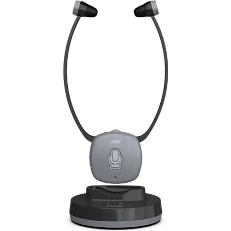 Meliconi Easy Audio Steto, kabelloser TV-Kopfhörer mit optischem Eingang, Umgebungsmikrofon, einstellbarer Lautstärke, Ladestation, Reichweite 20 m, ausgewogenes Audio – Bild 1