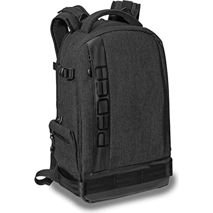 PEDEA DSLR-Kamerarucksack Fashion Fotorucksack für Spiegelreflexkameras mit wasserdichtem Regenschutz und Variabler Inneneinteilung (Rucksack, schwarz) – Bild 2