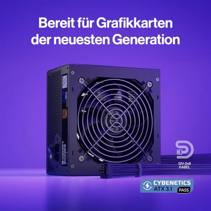 ENDORFY Vero L6 650W, ATX 3.1 Computer Netzteil, 80 Plus® Bronze, Cybenetics Silver-zertifiziert, leiser Stratus 120 mm-Lüfter, kompaktes Gehäuse, hochwertige Kondensatoren – Bild 2
