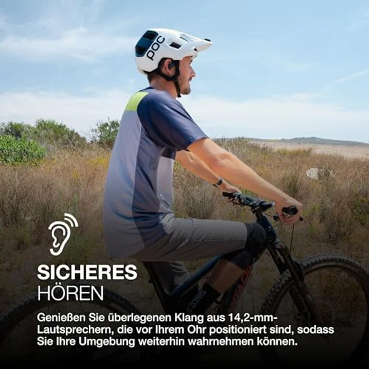 JLab Open Sport Kopfhörer - Kabellose Open-Ear Sportkopfhörer mit Ohrbügeln, 26 Stunden Laufzeit, IP55 Schweißresistent, Bluetooth Multipoint, Schwarz – Bild 3