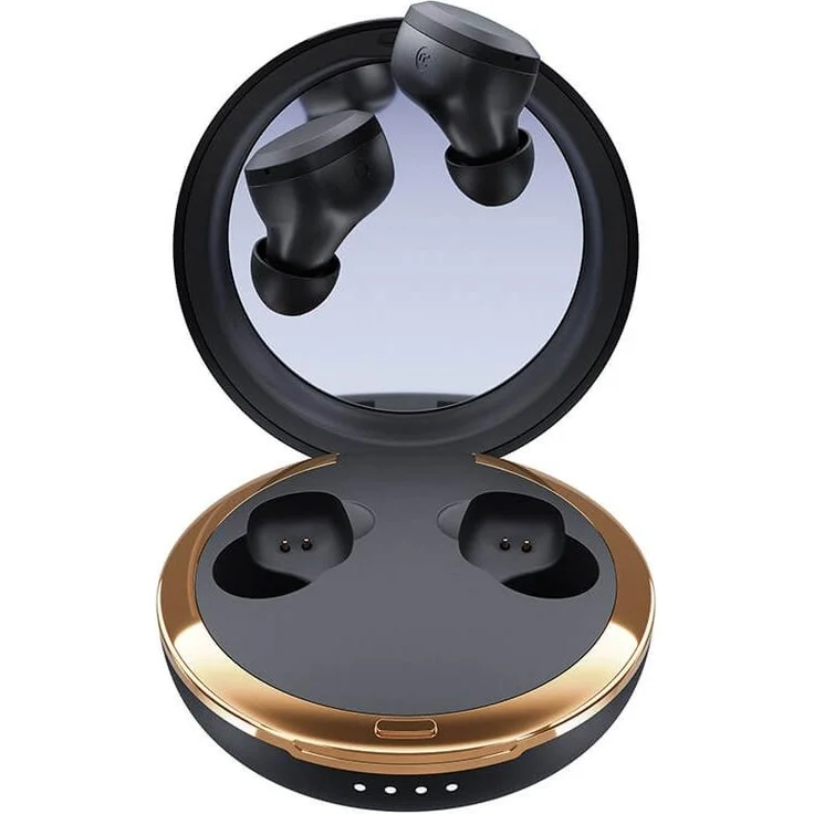 Happy Plugs Adore, Kabellose Kopfhörer mit 24h Akkulaufzeit, Schwarz