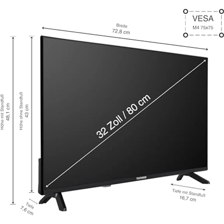 Telefunken Fernseher 32 Zoll Smart TV Powered by TiVo (Full HD, HDR, Triple-Tuner, HD+ 6 Monate inkl.), Schwarz (D32F751X7CW) – Bild 3