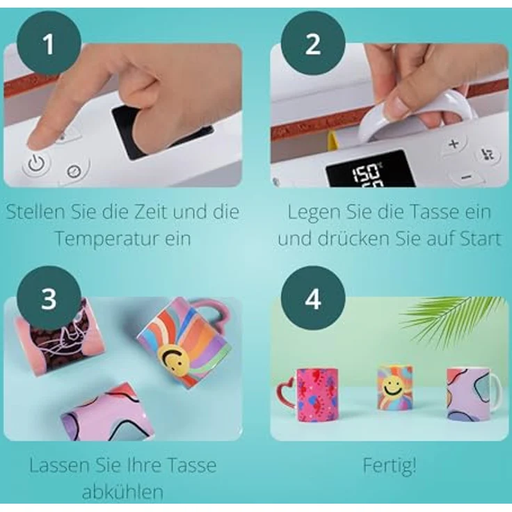 Loklik Auto Tumbler Heat Press, Heizpresse für personalisierte Tassen und Becher, weiß – Bild 5