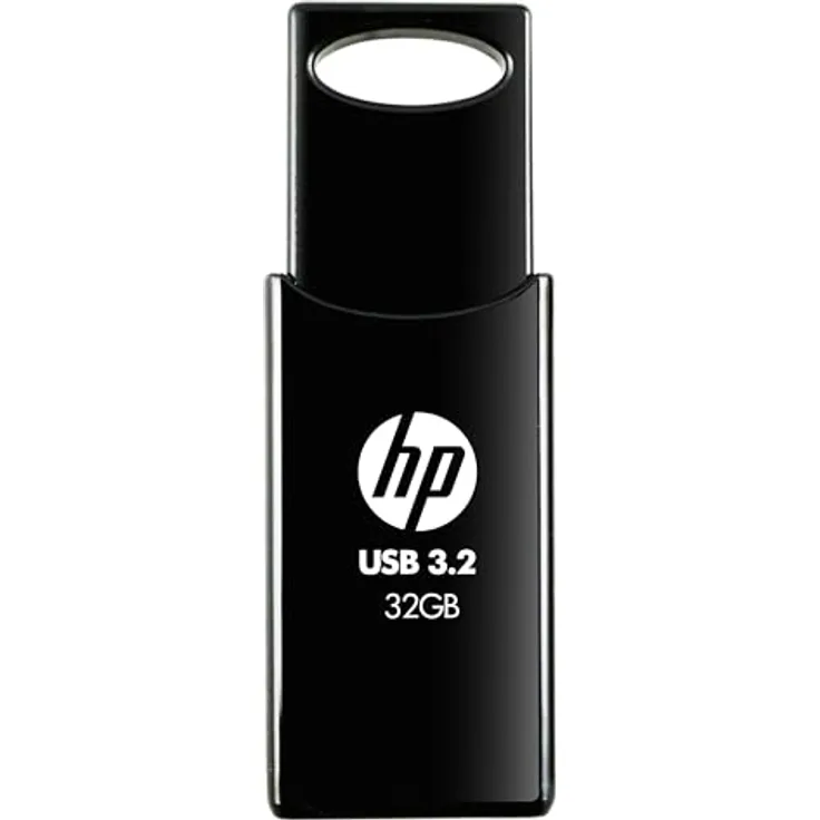 HP 712w USB 3.2 Gen 1 Flash-Laufwerk 32GB, schwarz, Lesegeschwindigkeit bis zu 120 MB/s, langlebiges Schiebe-Design