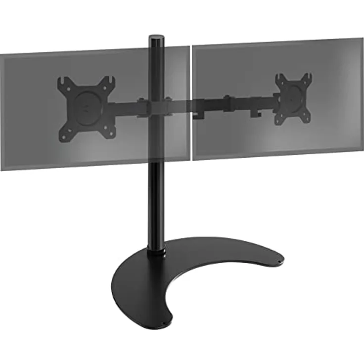 Duronic DM15D2 Monitorarm | Standfuß für 27" Zoll Bildschirm | Höhenverstellbar | 8kg Belastbarkeit | VESA 75/100 | Neigungswinkel -90° +35° | Drehbar um 360° | Monitorständer aus Stahl | Pivot