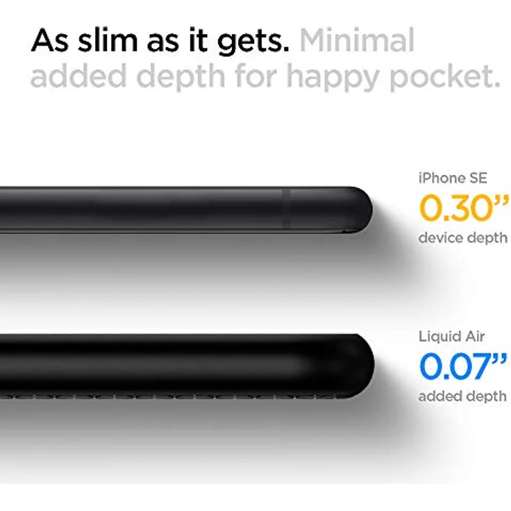 Spigen Liquid Air Kompatibel mit iPhone SE 2020 Hülle, iPhone 8 Hülle Muster Design Handyhülle Schutzhülle Case Schwarz 042CS20511 – Bild 5