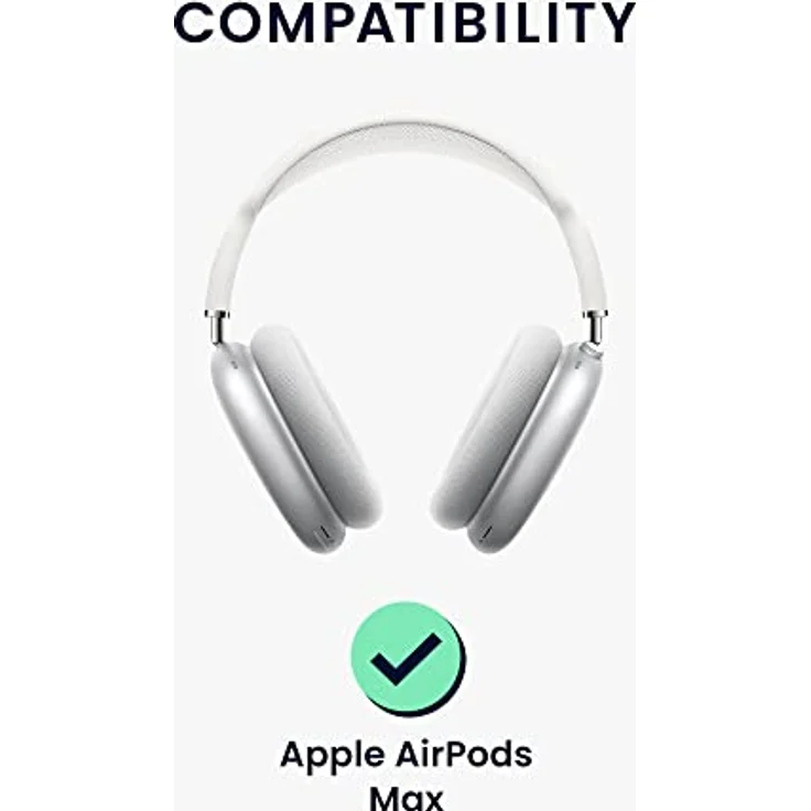 kwmobile Hülle kompatibel mit Apple Airpods Max Case - weiche Kopfhörer Tasche - Etui aus Polyester - Schwarz Cover – Bild 2