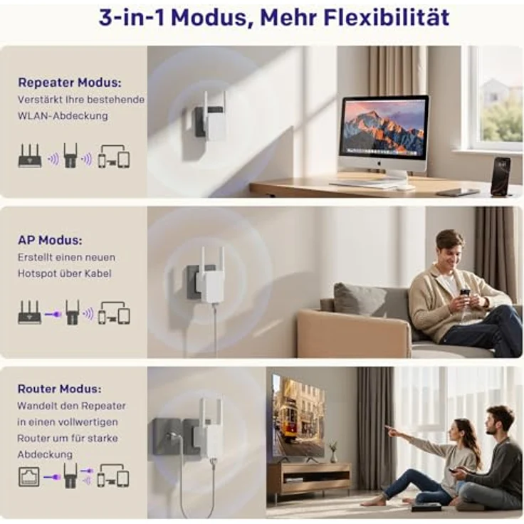 STRONG Wlan Repeater 300S, Wi-Fi 6, bis zu 300 Mbit/s, LAN-Anschluss, kompakte Größe – Bild 3