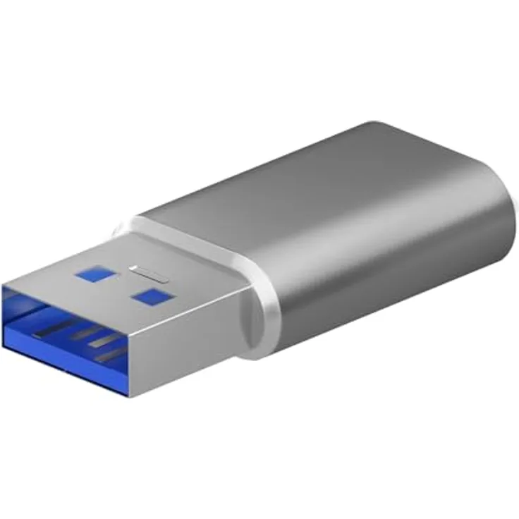 AISENS A108-0677 Mini Adapter USB 3.2 Gen2 / USB 2.0 3A, Typ USB-C/H-A/M, grau für schnelle Datenübertragung und Ladefunktion
