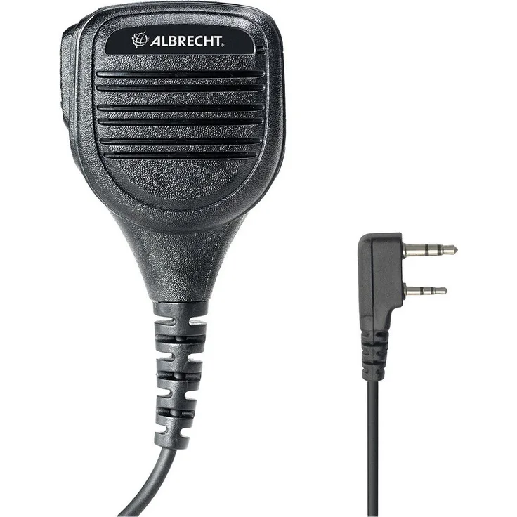 Albrecht Funkgerät Albrecht Lautsprecher-Mikrofon SM600 Kendwood Lautsprecher Mic 41756, Lautsprecher-Mikrofon mit drehbarem Gürtelclip, Staub- und Spritzwasserschutz, Schwarz