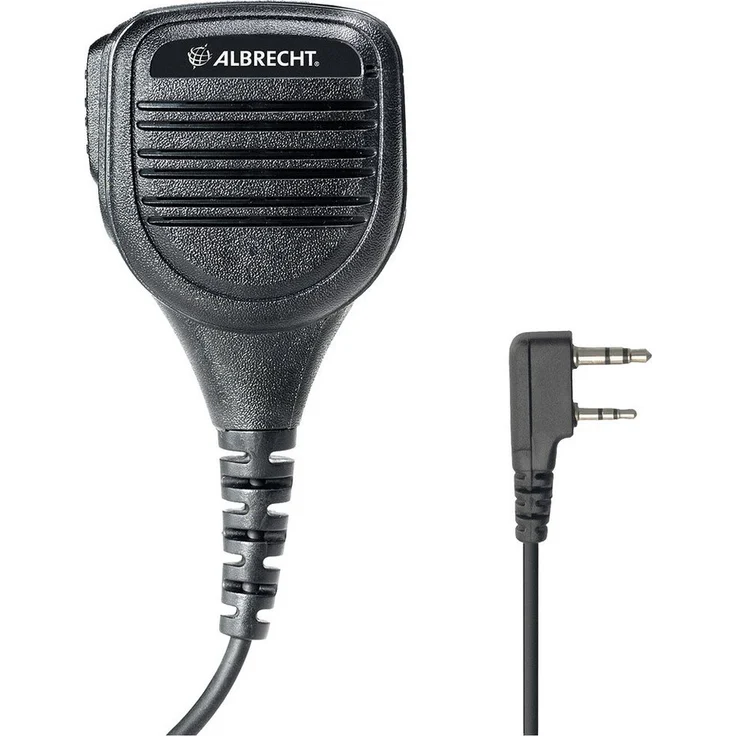 Albrecht Funkgerät Albrecht Lautsprecher-Mikrofon SM600 Kendwood Lautsprecher Mic 41756, Lautsprecher-Mikrofon mit drehbarem Gürtelclip, Staub- und Spritzwasserschutz, Schwarz