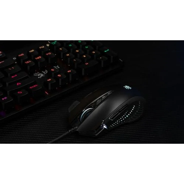 A4Tech Bloody J90S Gaming-Maus, 8000 CPI, anpassbare RGB-Beleuchtung, 6 Scharfschützenmodi, 2 zusätzliche Schießtasten, X/Y-Achse einstellbar, X'Glide Metallstiefel – Bild 2