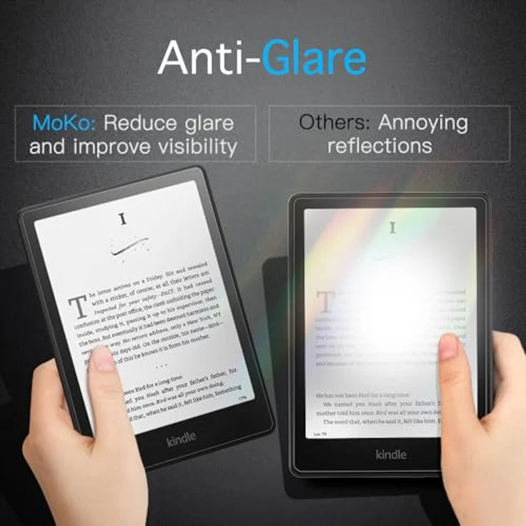 MoKo 3 Stück Blendfreie Displayschutzfolie für Kindle Paperwhite 12. Gen (2025/2026) & Colorsoft (2024), Kratzfest, Anti-Fingerabdruck, Matt, 7 Zoll – Bild 3
