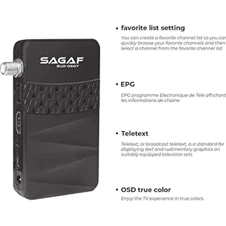 LEYF & Sagaf SUD-0507 Mini Sat Receiver DVB-S2 Full HD 1080p Digital Receiver (HDTV, Scart, USB) – Bild 4