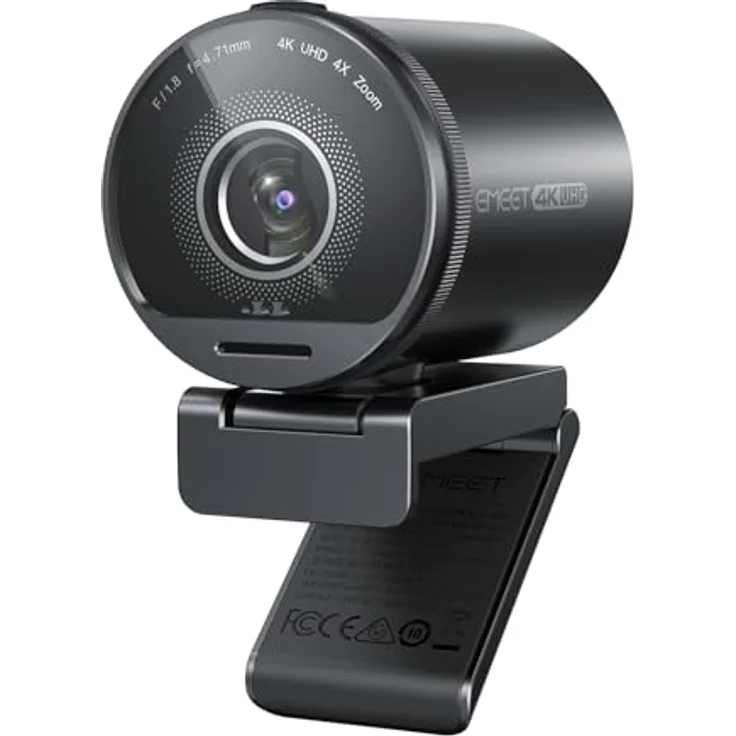 EMEET S800 4K Webcam, 2 Mikrofone, Rauschunterdrückung, 73° Sichtfeld, HDR 1080p@60FPS für Live-Streaming, Gaming, Zoom – Bild 1