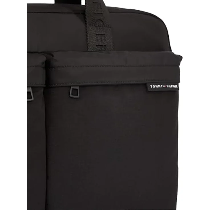 Tommy Hilfiger TH ELEMENT REPREVE COMPUTER BAG, Laptoptasche für Herren, Umhängetasche in Schwarz, mit Reißverschluss und verstellbarem Schulterriemen – Bild 3
