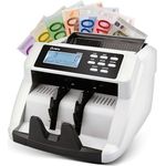 Olympia NC 560 Geldzählmaschine, Gemischtwertzähler für unsortierte Banknoten mit Falschgeldprüfer, 1000 Noten/Min, LCD Display, kompakt, inkl. Anschlüssen für externes Display und Drucker