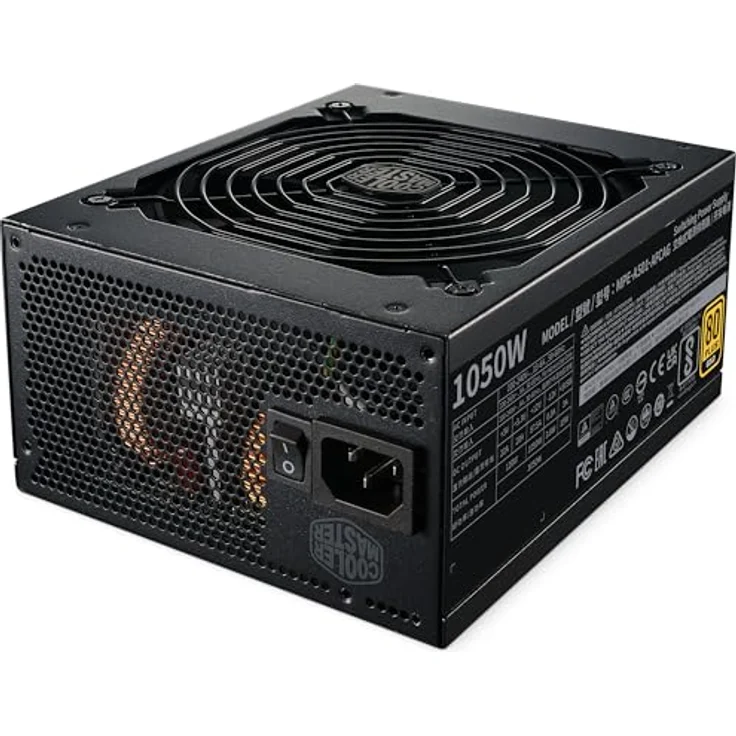 Cooler Master MWE Gold 1050 V2 ATX 3.1 Vollmodulares Netzteil – 80 Plus Gold, 1050 Watt, PCIe 5.1-Verkabelung, 140 mm FDB-Lüfter, Hochtemperaturschwelle – Bild 4