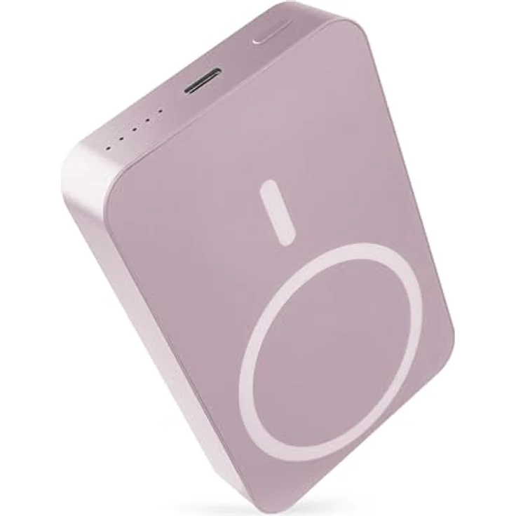 EMOS Powerbank 10 000 mAh WI 1046 mit Magnet - Passthrough, Wireless-Charging - USB-C-Ausgang, rosa – Bild 1