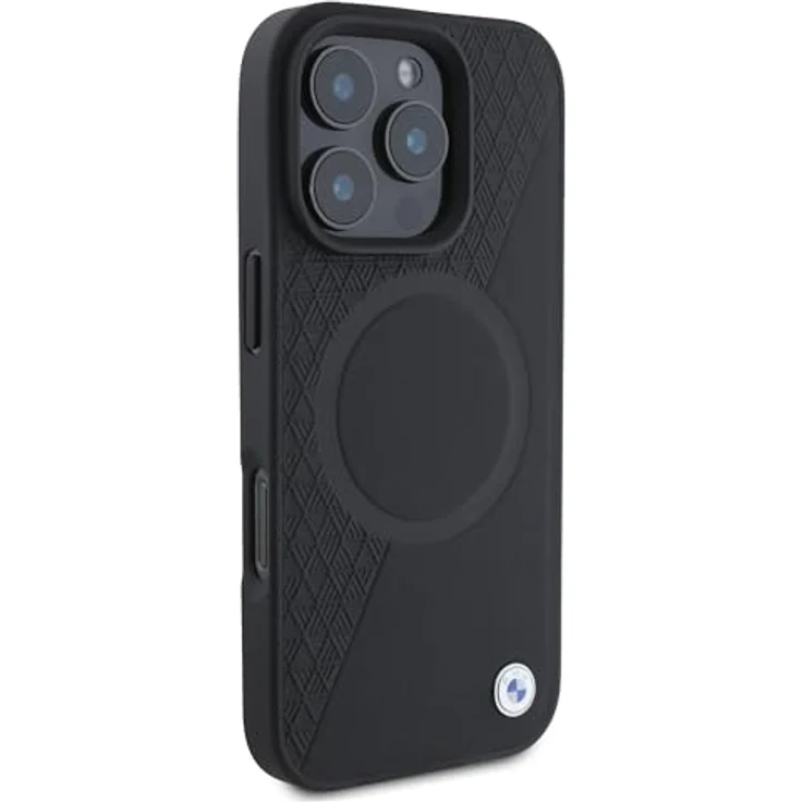 BMW Sign Leather Half Textured Circle MagSafe Hülle für iPhone 16 Pro Max - schwarz – Bild 4