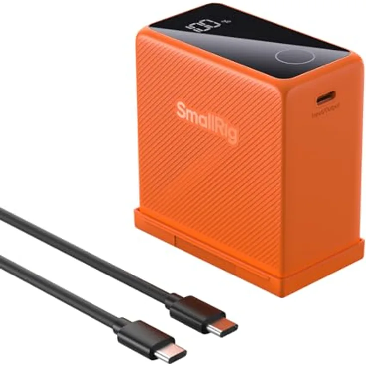 SMALLRIG NP-F970 10500mAh Replacement Battery mit PD 36W USB-C Schnellladung und OLED-Bildschirm, Orange
